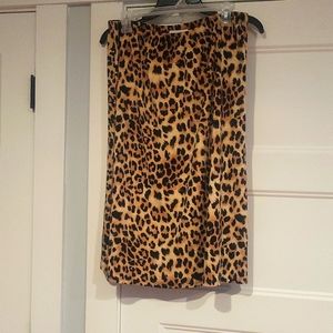 Leopard print skirt JBS Ltd Sz 14P fall winter animal print brown petite